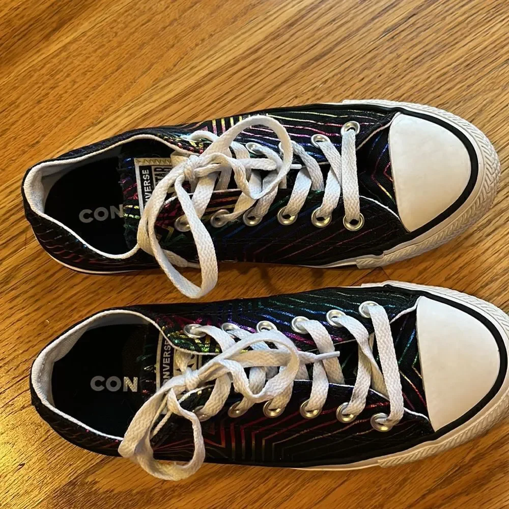 Converse Chuck Taylor All Star Ox "All Of the Stars" Women Shoes Black-White- 7M - Picture 6 of 16